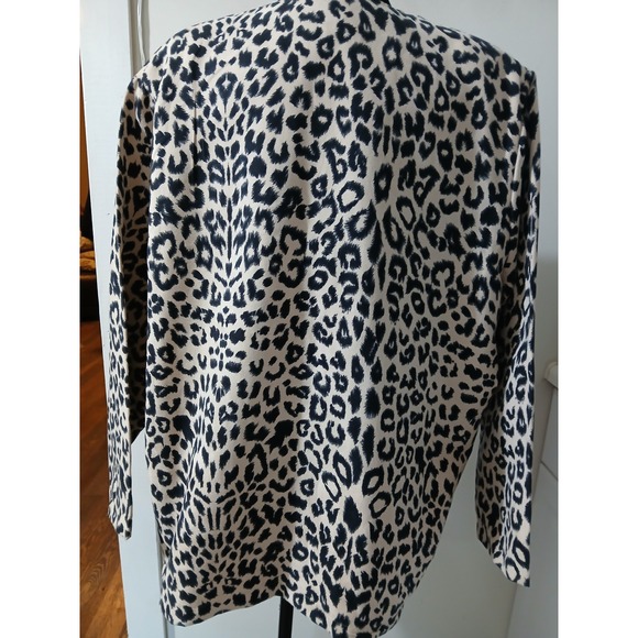 CD Daniels Women Leopard Print Zipper Jacket Suede Like 2X - Picture 4 of 5